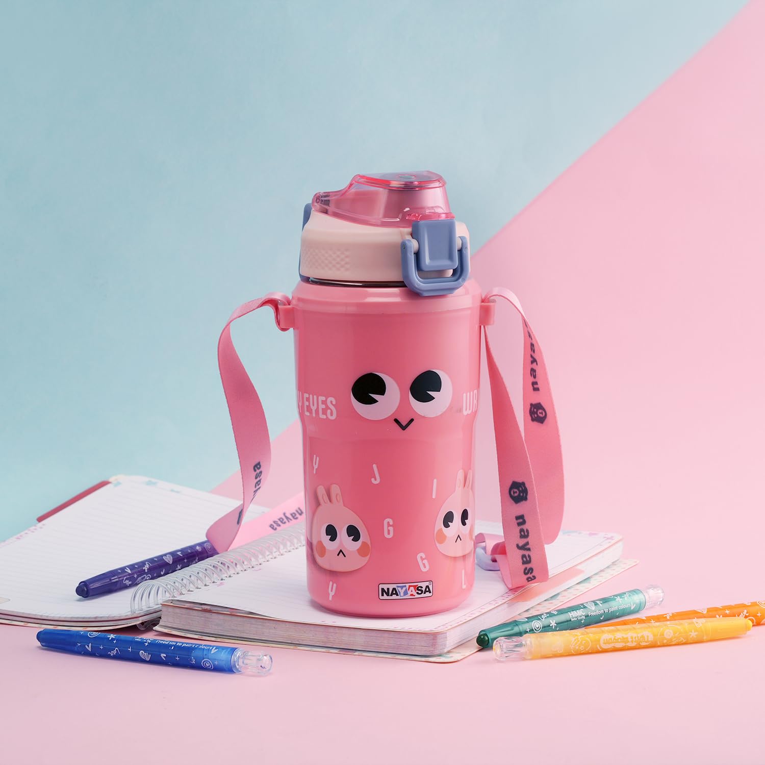 Nayasa Duo-Sip Insulated Kids Water Bottle 450ml