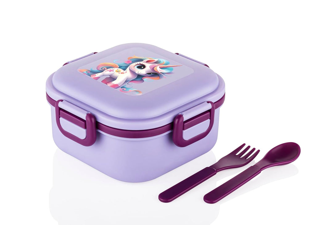 ATTRO Quick Bite Unicorn Magic Lunch Box Box with 3 Compartment