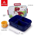 ATTRO Quick 3 Lunch Box Dinosaur Theme with Includes 3 Compartments