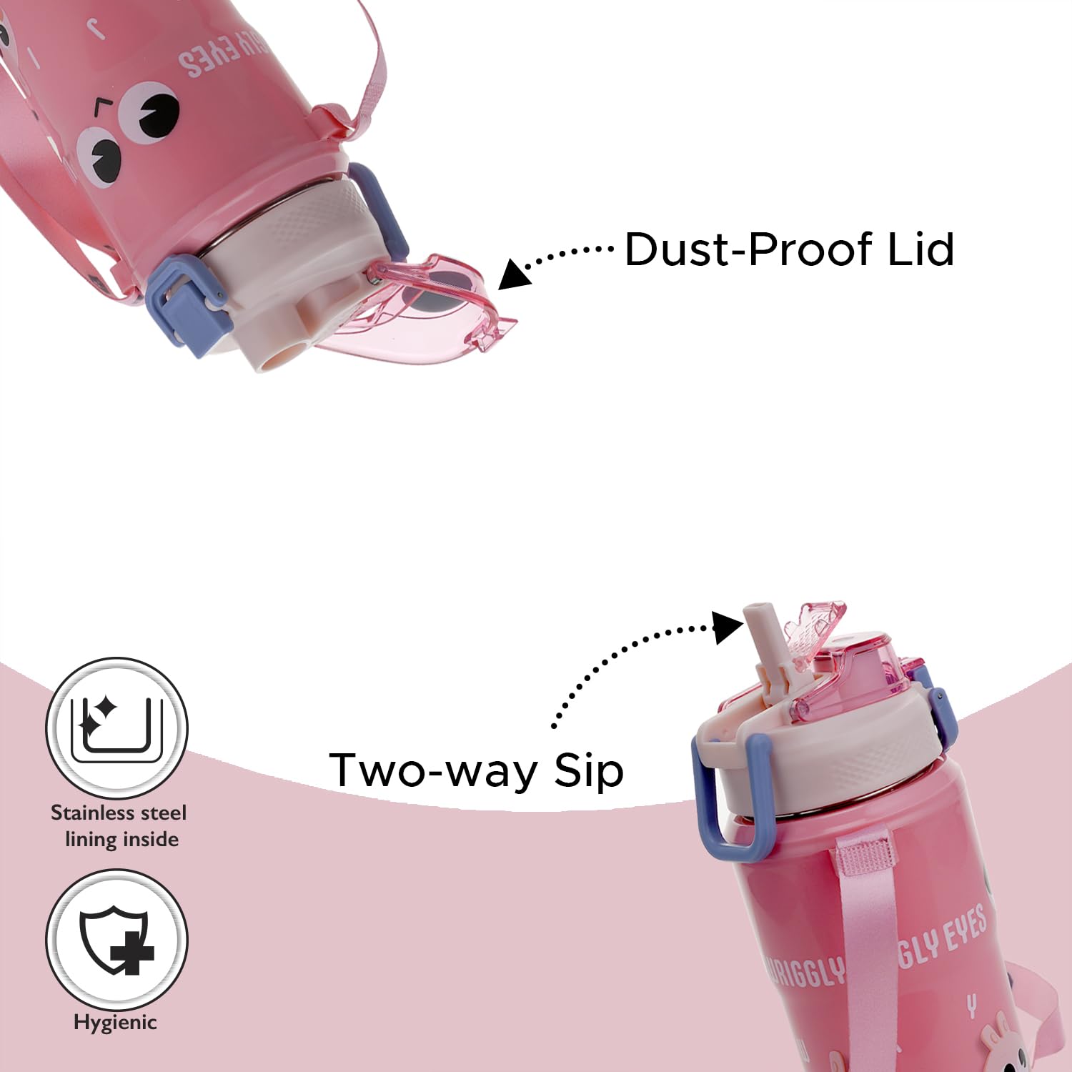 Nayasa Duo-Sip Insulated Kids Water Bottle 450ml