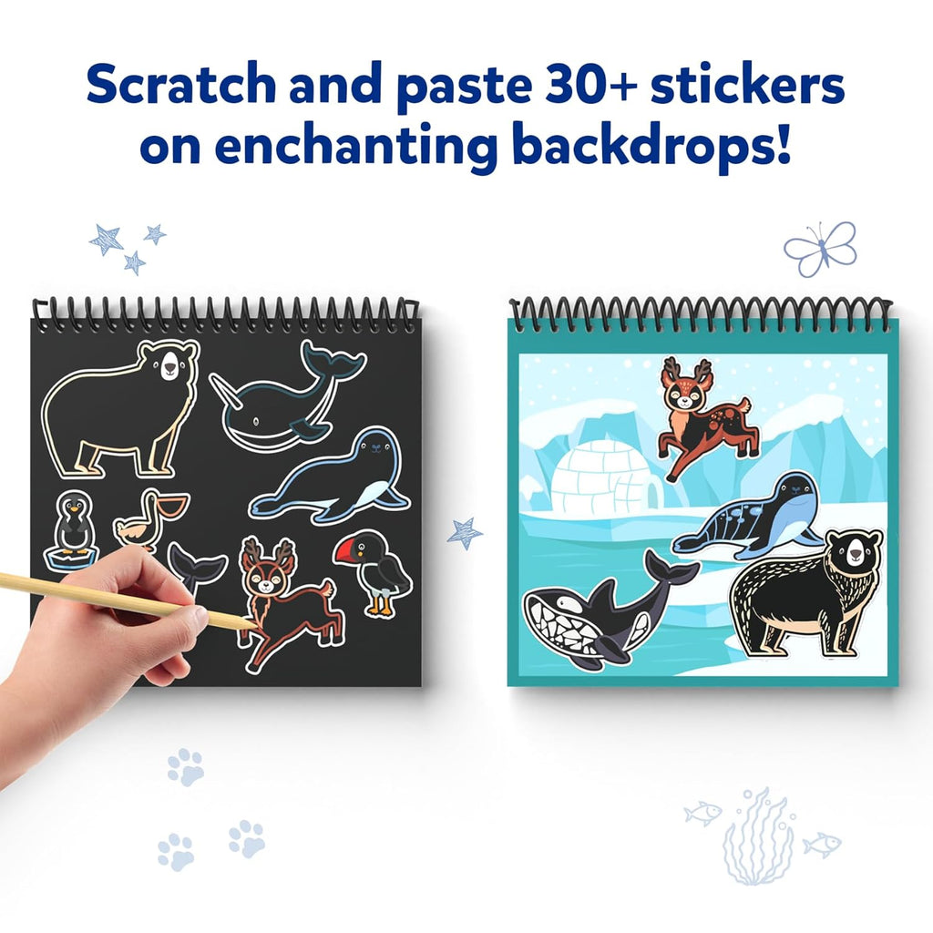 Skillmatics Scratch Art Book for Kids - Animals, Craft Kits & Supplies