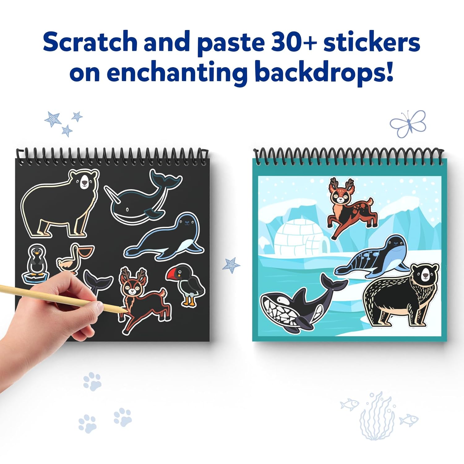 Skillmatics Scratch Art Book for Kids - Animals, Craft Kits & Supplies