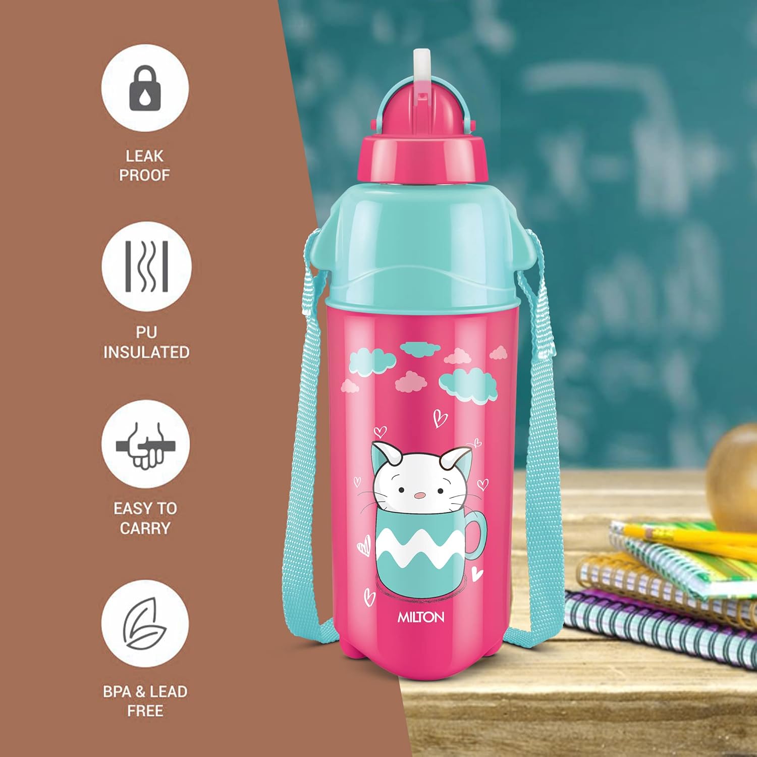 MILTON Kool Trendy 500 Plastic Insulated Water Bottle