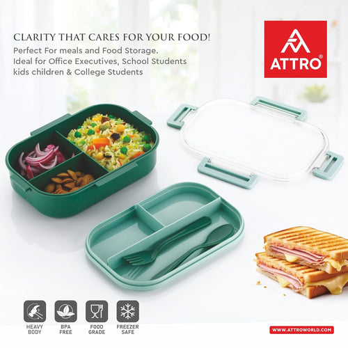ATTRO Carry Fresh Kids Plastic Lunch Box 3
