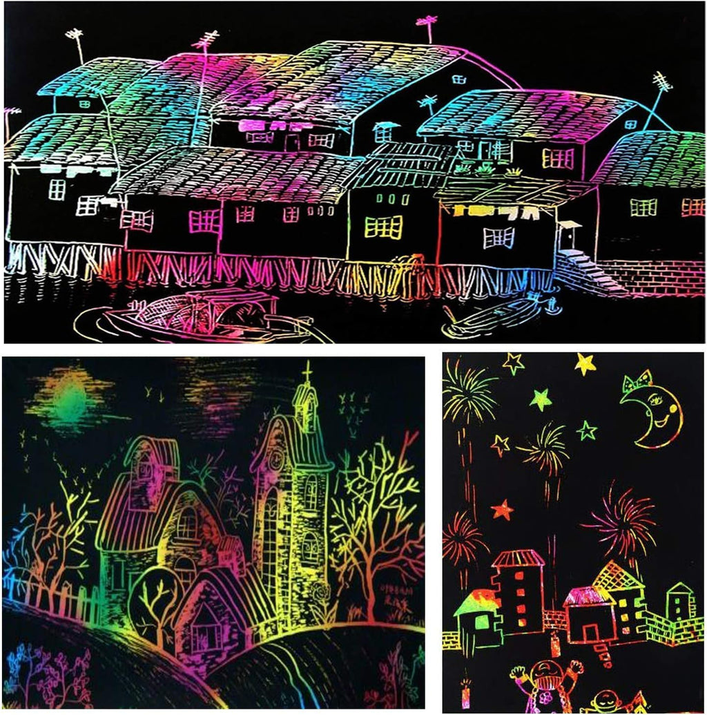 Evissa Scratch Note Colorful Magic Art Craft Kit