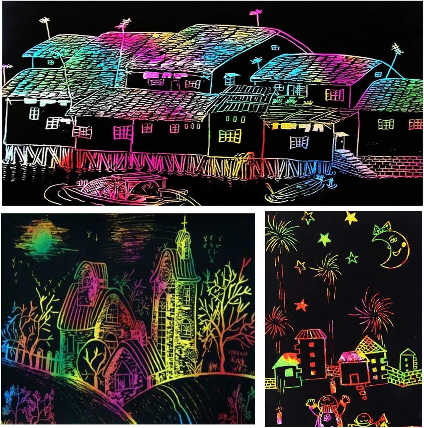 Evissa Scratch Note Colorful Magic Art Craft Kit