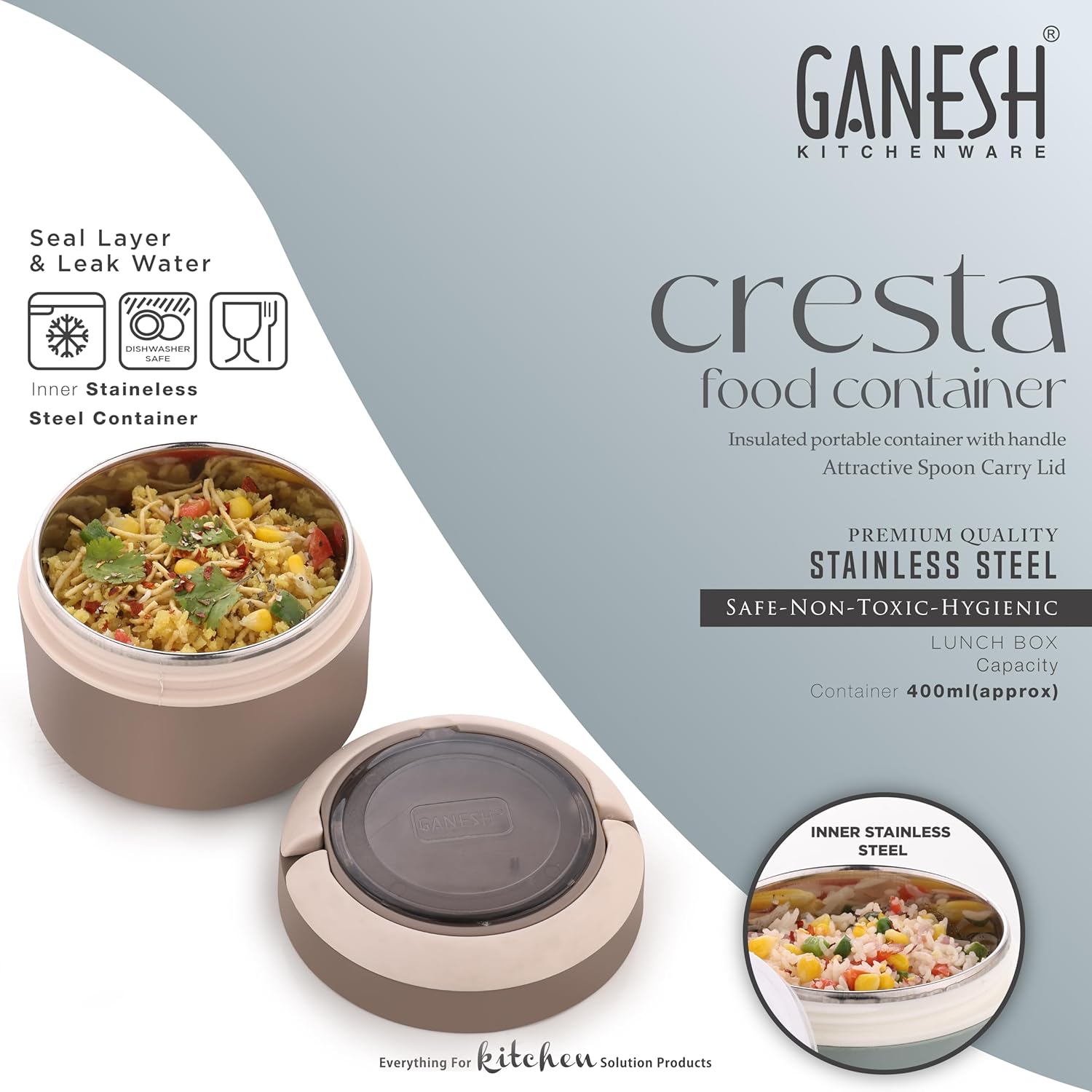 Ganesh Cresta Food Insulated Airtight Leak-Proof Lunch Box