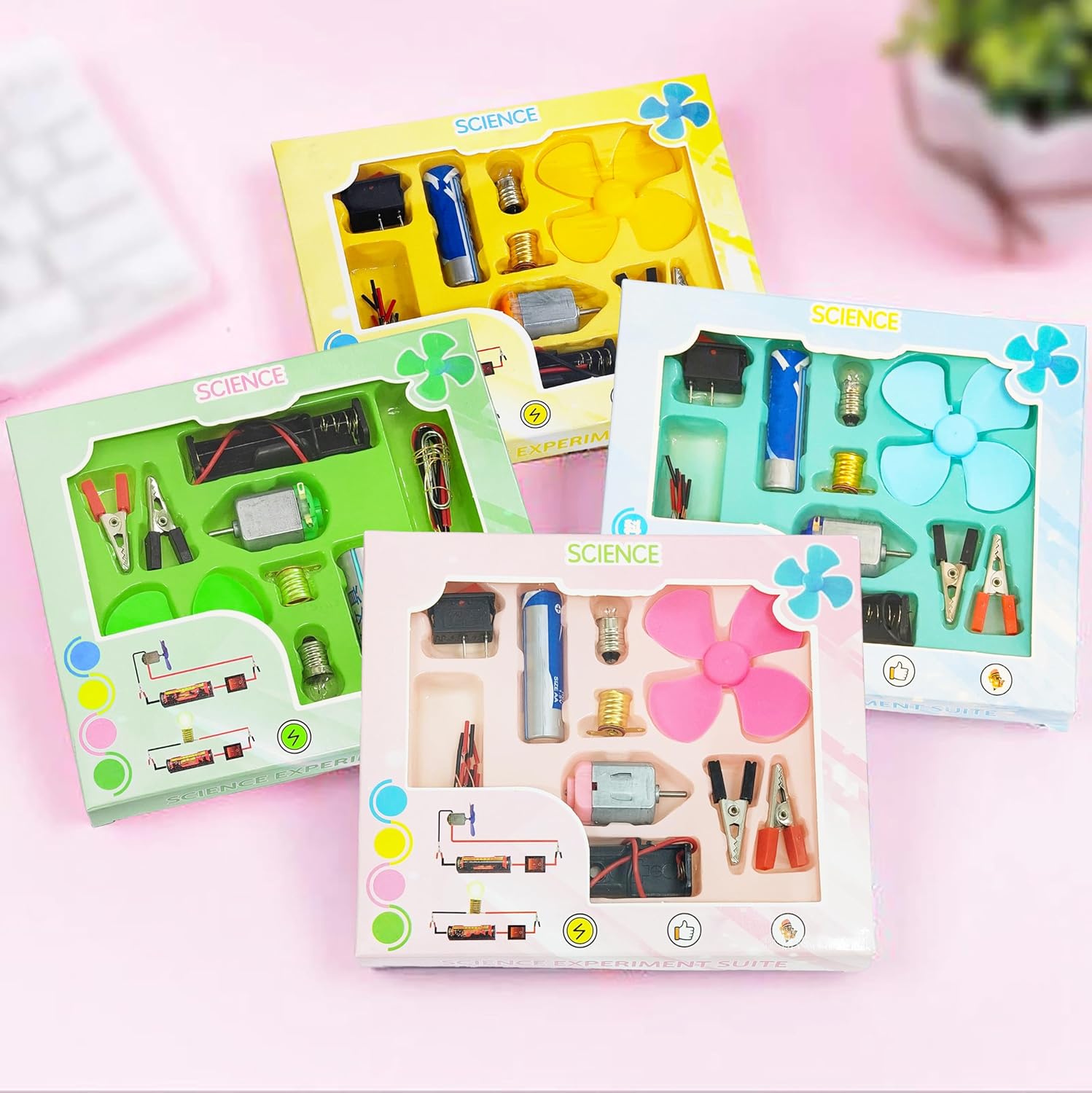 Electric Bulb and Fan Circuit Toy Set for Kids