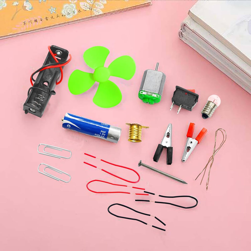 Electric Bulb and Fan Circuit Toy Set for Kids