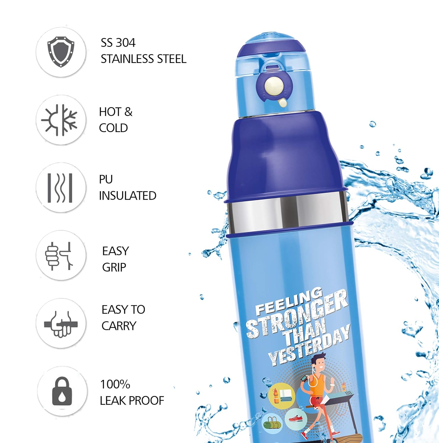 Milton Kool Stunner 900 Kids Plastic Insulated Water Bottle, 660 ml