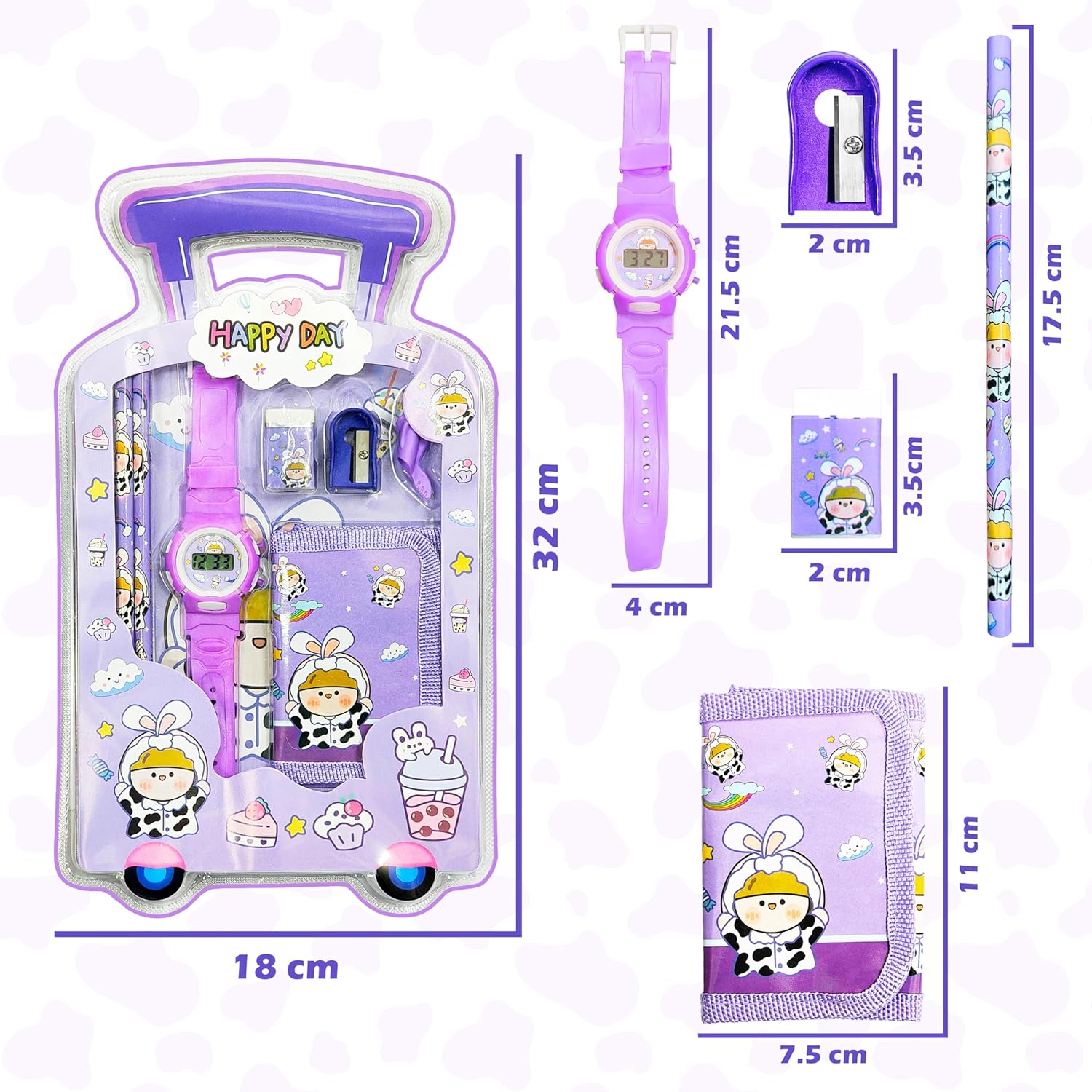 VGRASSP 7 Pcs Stationery Set Toy for Kids